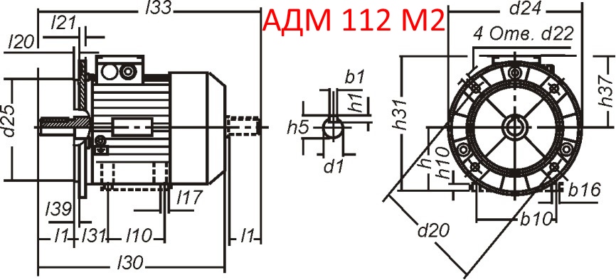 Основные размеры АДМ 112 M2 Основные размеры АДМ 112 M2