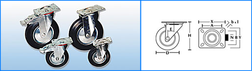 Колеса промышленные поворотные и поворотные с тормозом Колеса промышленные поворотные и поворотные с тормозом