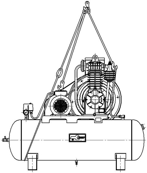Схема строповки установки компрессорной К-22