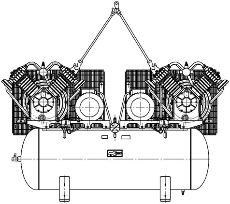 Схема строповки установки компрессорной мод.К-3