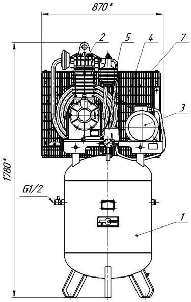 Установка компрессорная, модель КВ-15