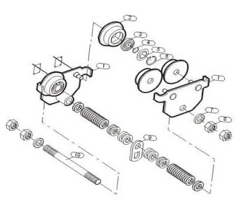 Схема тележки приводной для тали тип Б