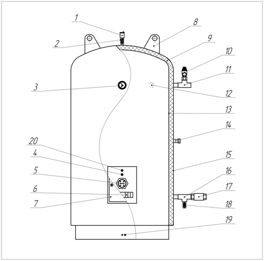 Чертеж водонагревателя ВЭТ