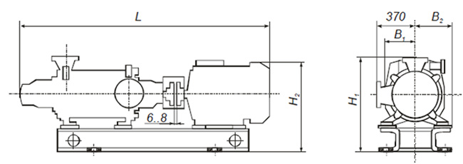 Габаритные размеры насосного агрегата ЦНСГ 180-85