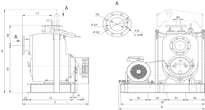Габаритные размеры насоса НС2 200/360