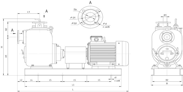 Габаритные размеры насоса НС2 50/175