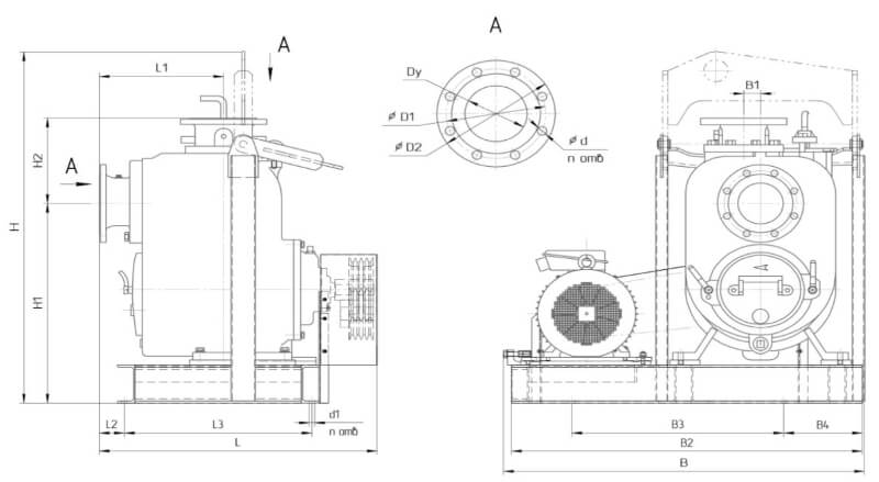 Габаритные размеры насоса НС2 50/175