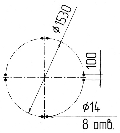 План расположения отверстий для крепления вентиляторов