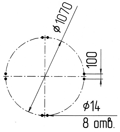 План расположения отверстий для крепления вентиляторов